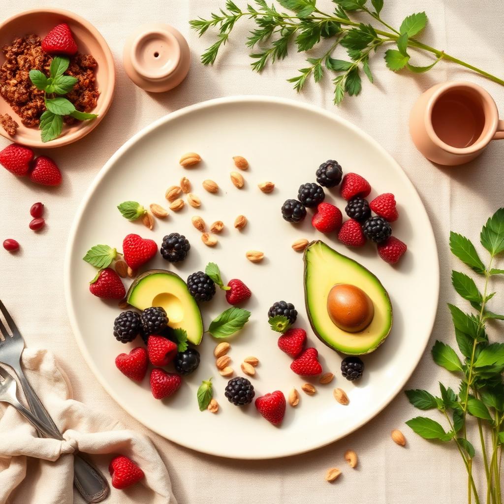 Assiette équilibrée colorée